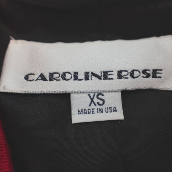 Caroline Rose Set Womens XS Red Black Wool Jacket Tank Pants Christmas‎ Holiday - Picture 4 of 16